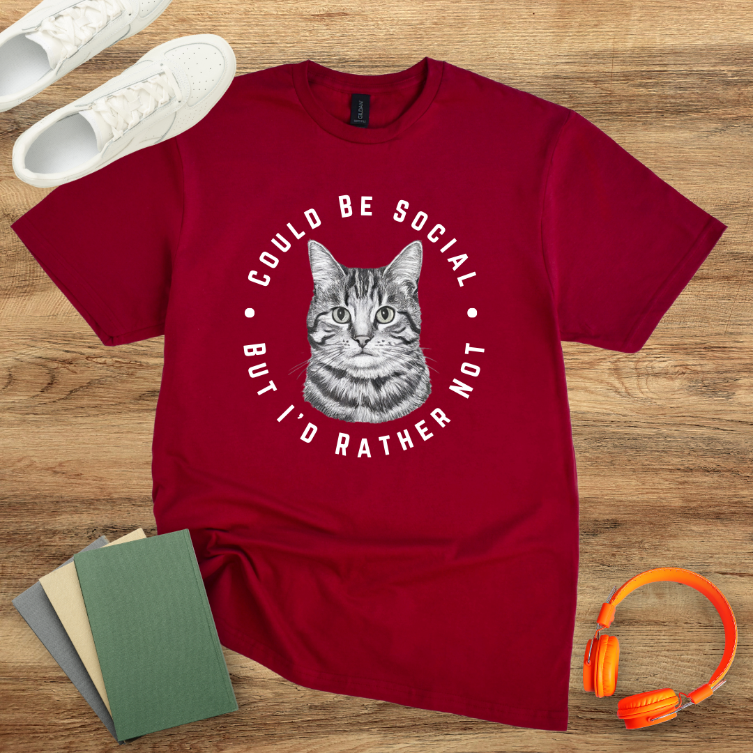 Could Be Social Cat Circle Unisex Softstyle T-Shirt
