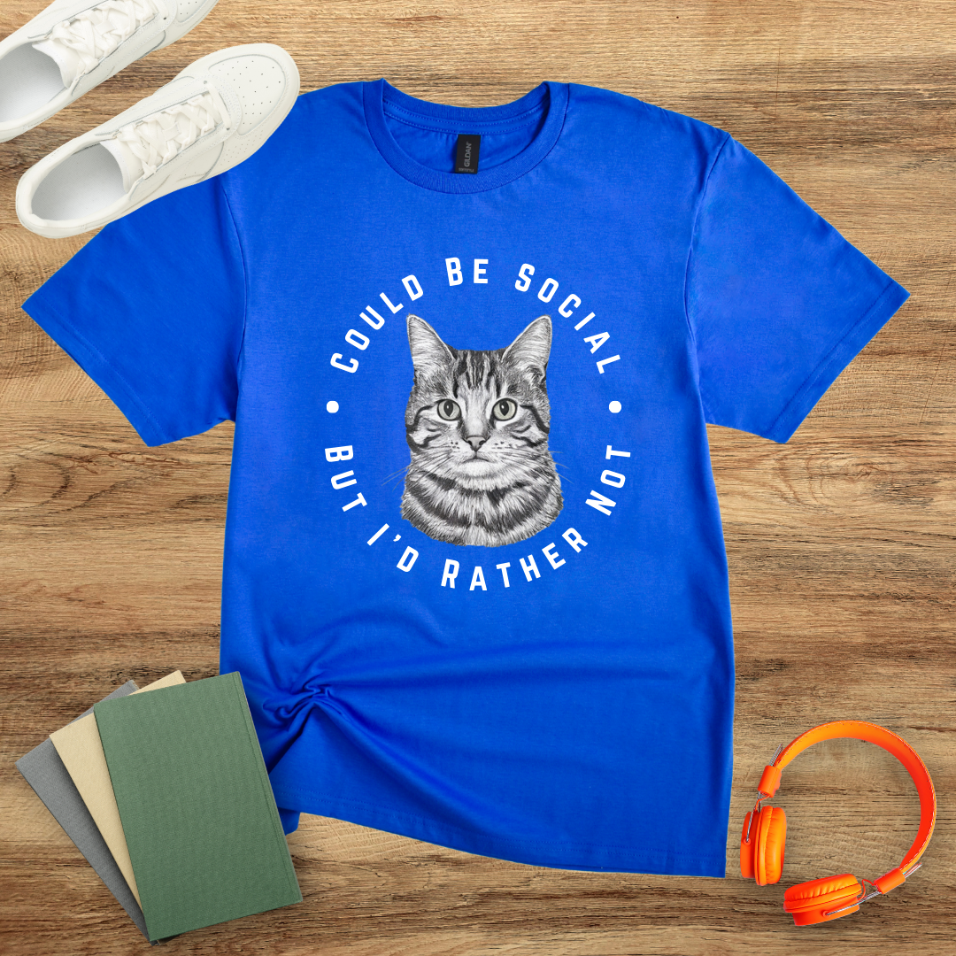 Could Be Social Cat Circle Unisex Softstyle T-Shirt