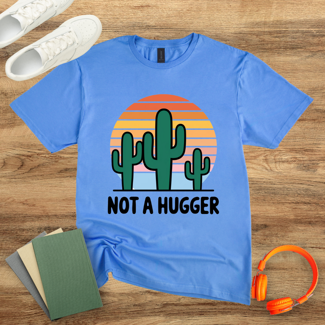 Not A Hugger Cartoon Unisex Softstyle T-Shirt