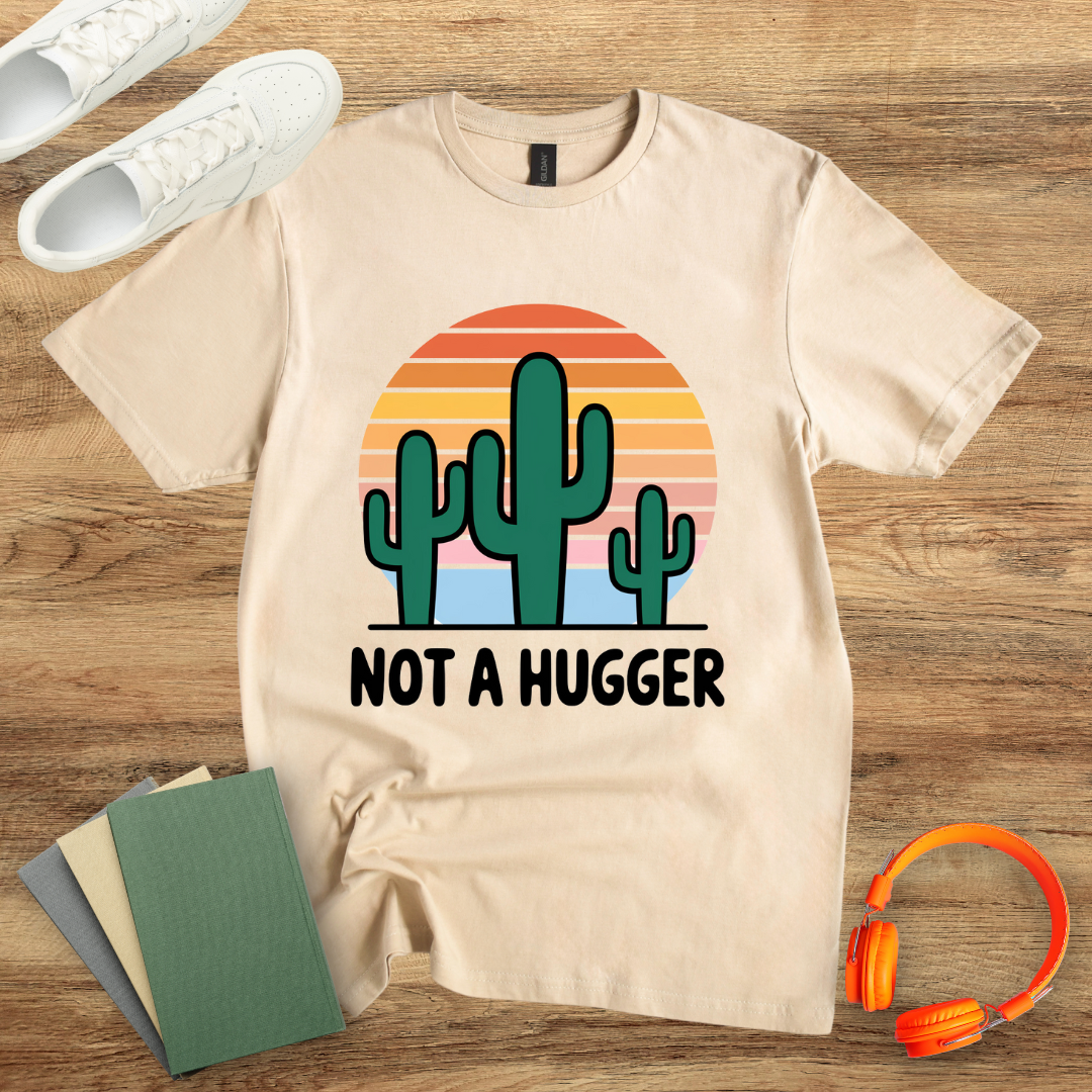 Not A Hugger Cartoon Unisex Softstyle T-Shirt