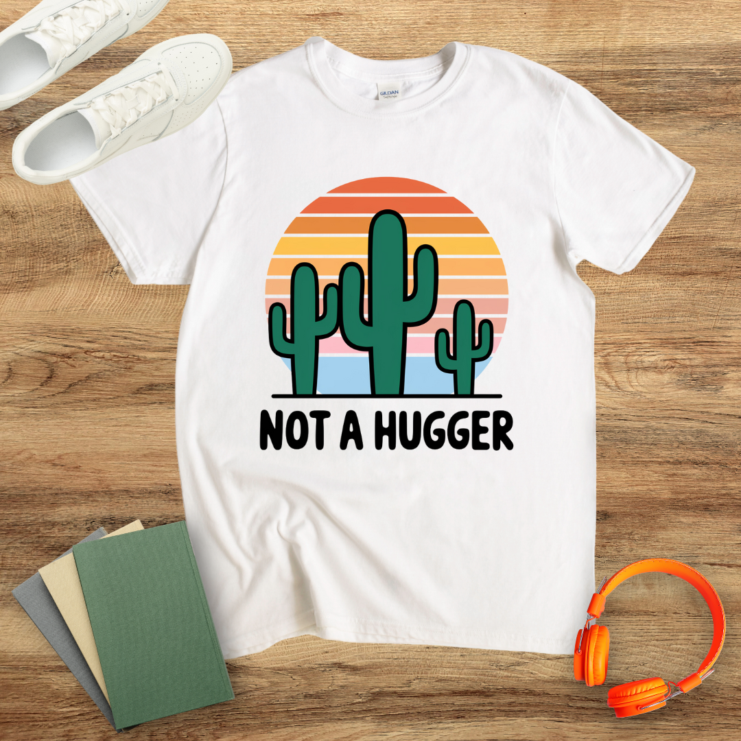 Not A Hugger Cartoon Unisex Softstyle T-Shirt