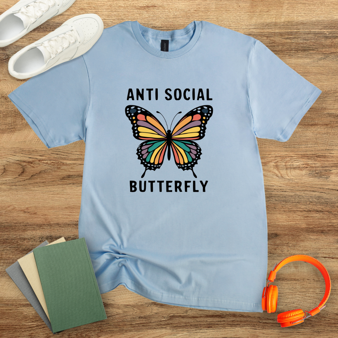 Anti Social Butterfly Unisex Softstyle T-Shirt