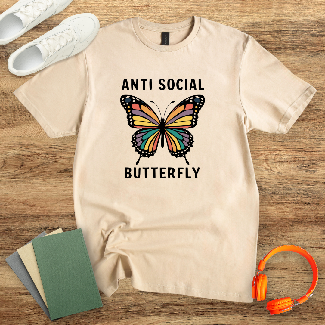 Anti Social Butterfly Unisex Softstyle T-Shirt
