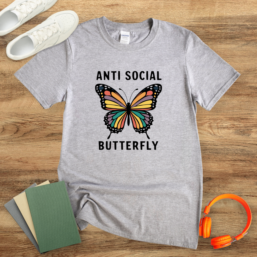 Anti Social Butterfly Unisex Softstyle T-Shirt