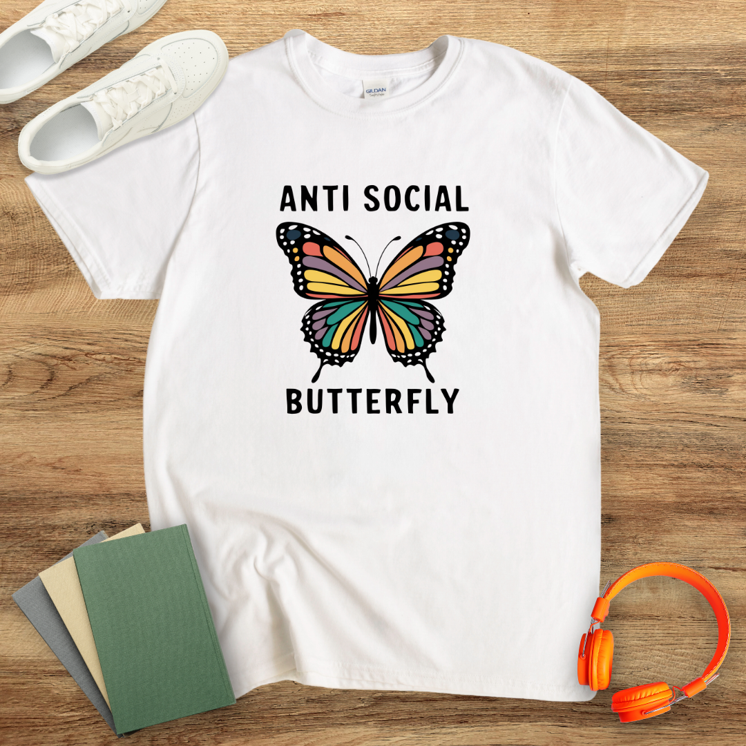 Anti Social Butterfly Unisex Softstyle T-Shirt