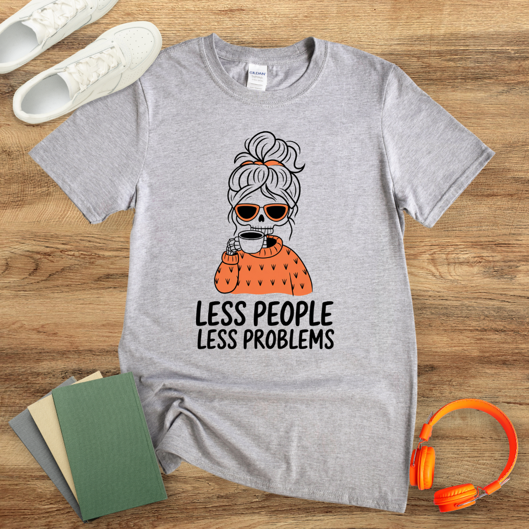 Less People Less Problems Orange Unisex Softstyle T-Shirt