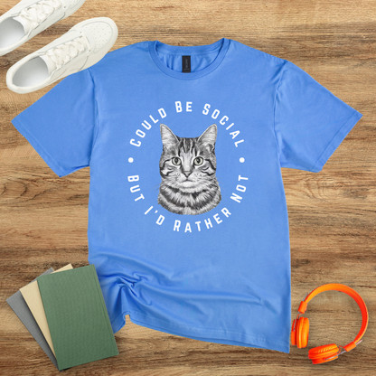 Could Be Social Cat Circle Unisex Softstyle T-Shirt