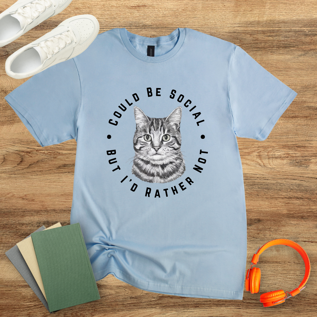 Could Be Social Cat Circle Unisex Softstyle T-Shirt