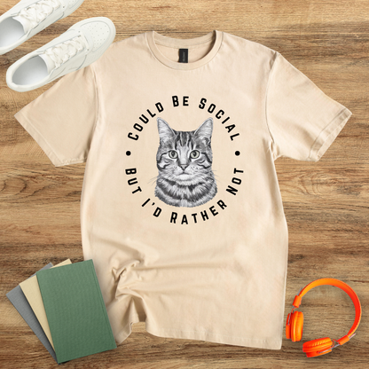 Could Be Social Cat Circle Unisex Softstyle T-Shirt