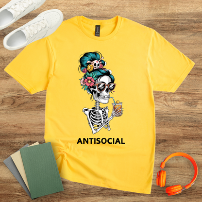 Antisocial Skeleton Woman Unisex Softstyle T-Shirt