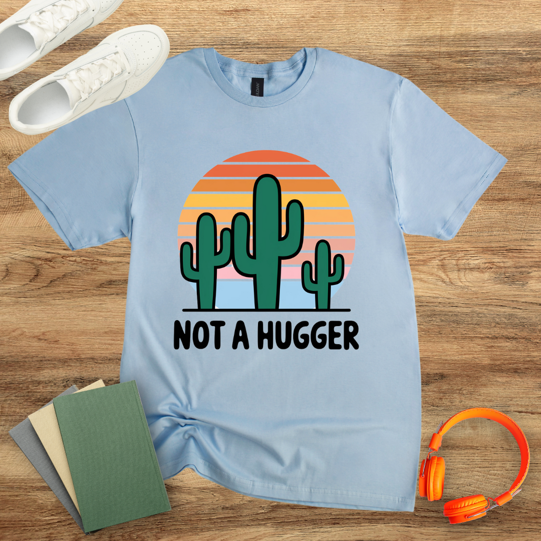 Not A Hugger Cartoon Unisex Softstyle T-Shirt