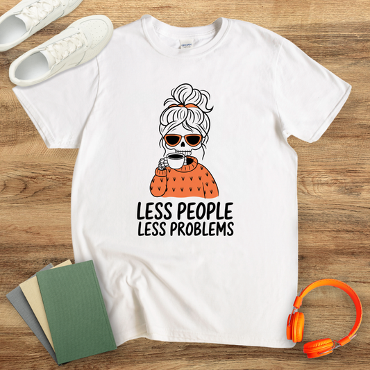 Less People Less Problems Orange Unisex Softstyle T-Shirt